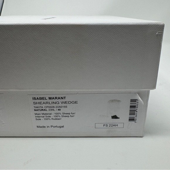 Isabel Marant's Tan Suede Leather Sherling 'Takita' Slip On Mule Wedges - Picture 9 of 13